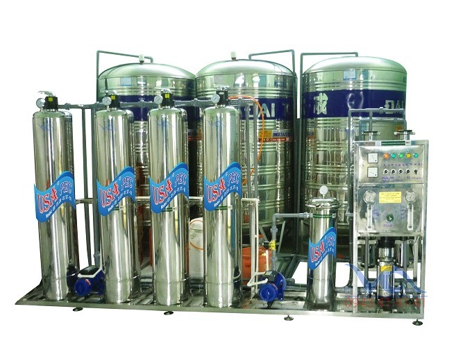 Hệ thống dây chuyền lọc nước RO Inox 750 lít/h - Van cơ