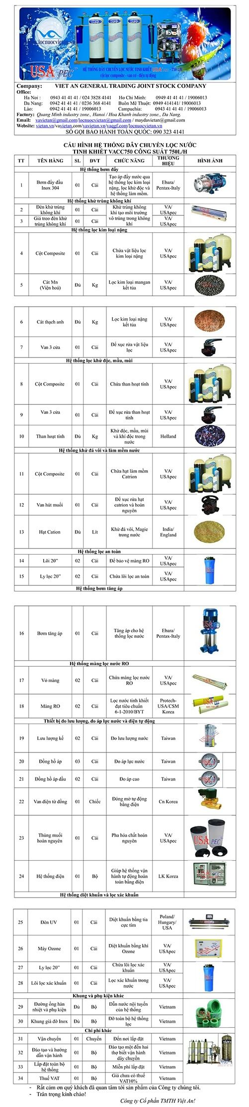 Hệ thống dây chuyền lọc nước Composite 750 lít/h - Van cơ
